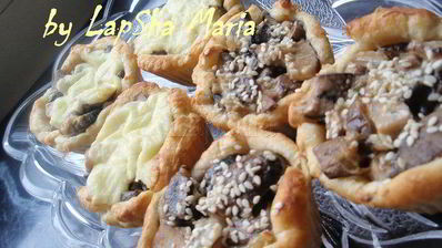 открытые слойки с подосиновиками