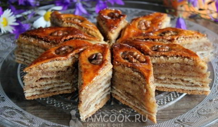 Рецепт пахлавы с грецкими орехами и медом