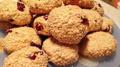 бискотти с клюквой и кунжутом