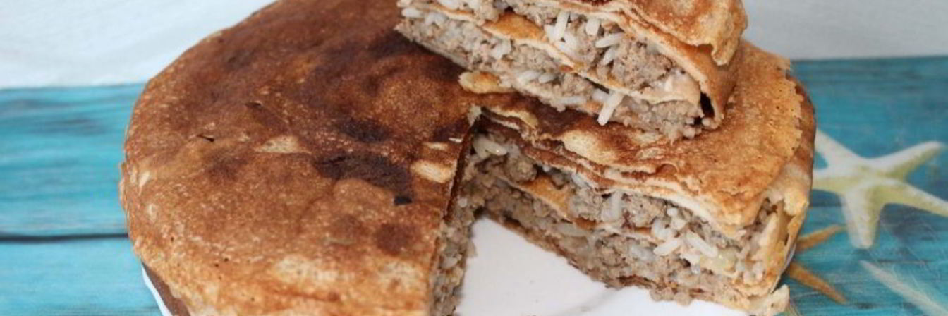Блинный пирог с мясом