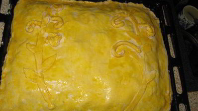 капустно-рыбный дрожжевой пирог