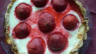 клубничный пирог с заливкой