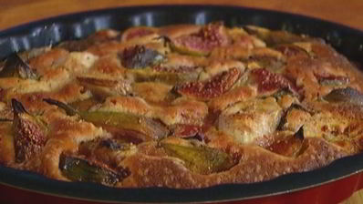 легкий пирог с бананами и инжиром