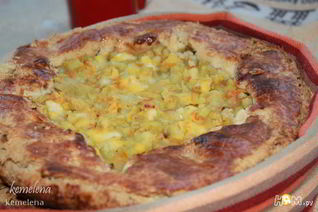 Пирог из ревеня с апельсином и яблоком