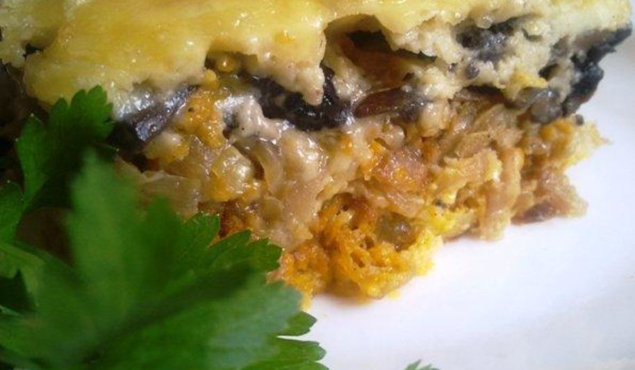 Рецепт пирога наливного с грибами и капустой