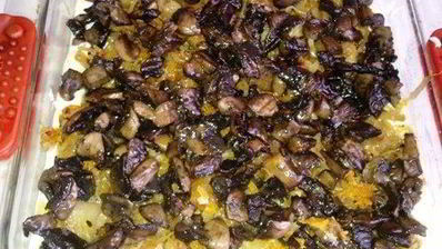 пирог наливной с грибами и капустой