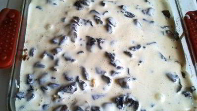 пирог наливной с грибами и капустой