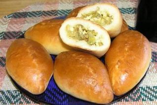 Дрожжевые пирожки с капустной начинкой