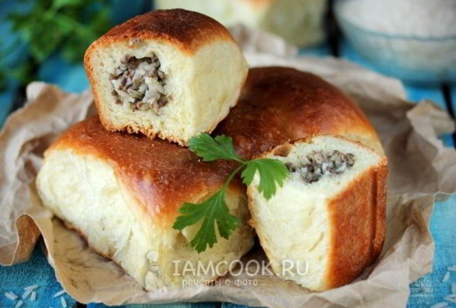 Пирожки печеные с легким и рисом
