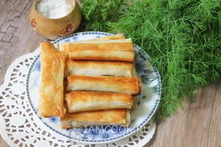 Пирожки-сигары с творогом