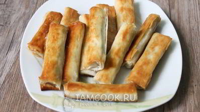 пирожки-сигары с творогом