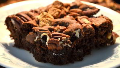 брауни с пекан и маршмэллоу