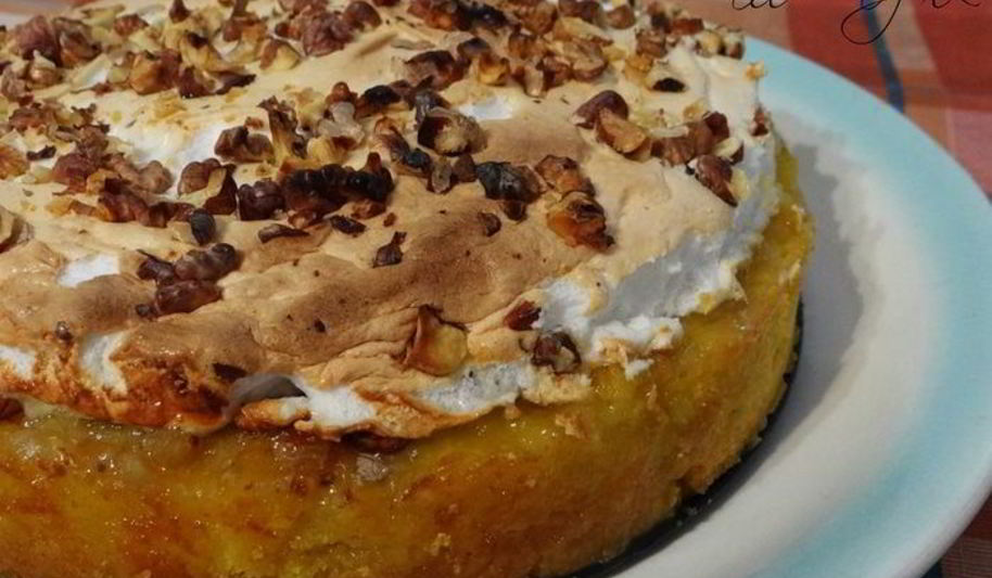 Рецепт лимонное пирожное софи лорен с грецкими орехами, изюмом и безе