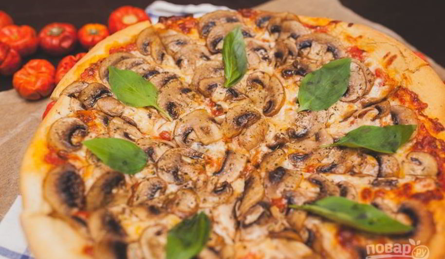 Рецепт пиццы грибной