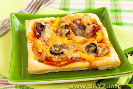 Пицца из слоеного теста