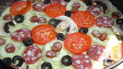 пицца на кабачковой основе