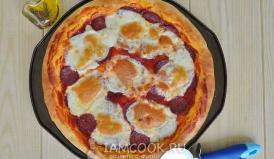 Рецепт пиццы пепперони с жаренной моцареллой