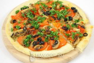 Пицца постная с грибами