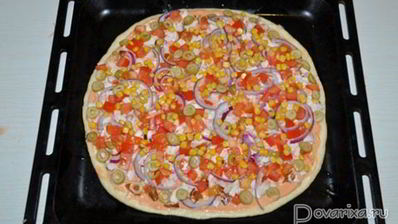 пицца с копченой курицей