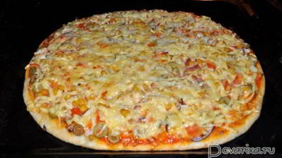 пицца с копченой курицей