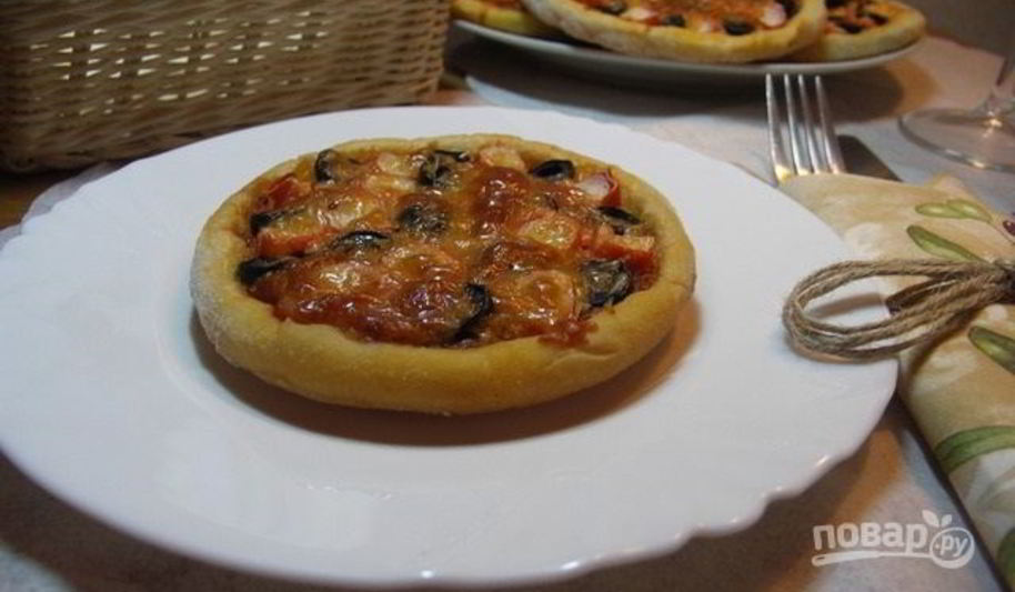 Рецепт пиццы с крабовыми палочками