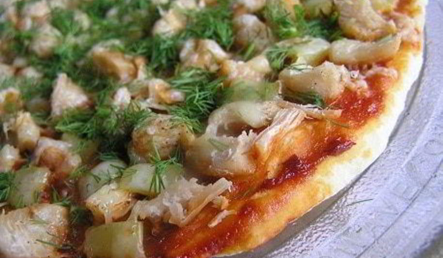 Рецепт пиццы с курицей и перцем в микроволновке