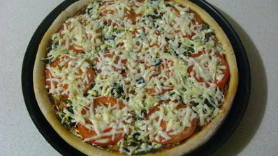 пицца с лесными грибами