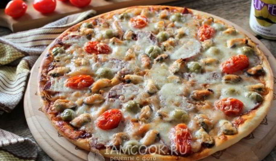 Рецепт пиццы с мидиями