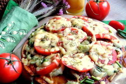 Заливная пицца в сковороде