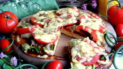 заливная пицца в сковороде