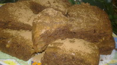 коврижка браунис с грецкими орехами