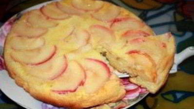 шарлотка с яблоками без масла