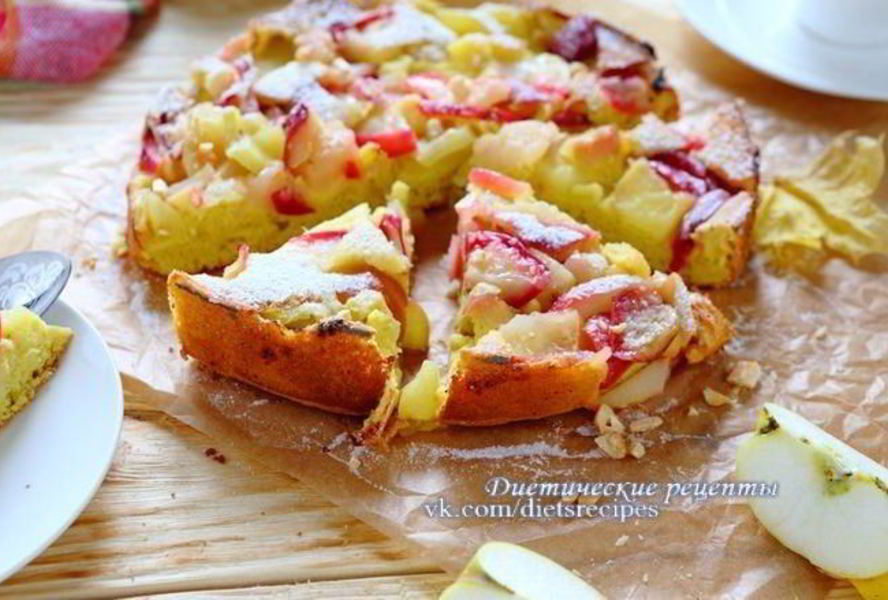 Яблочная шарлотка диетическая