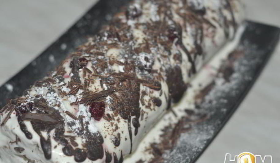 Рецепт шоколадна-вишневого рулет