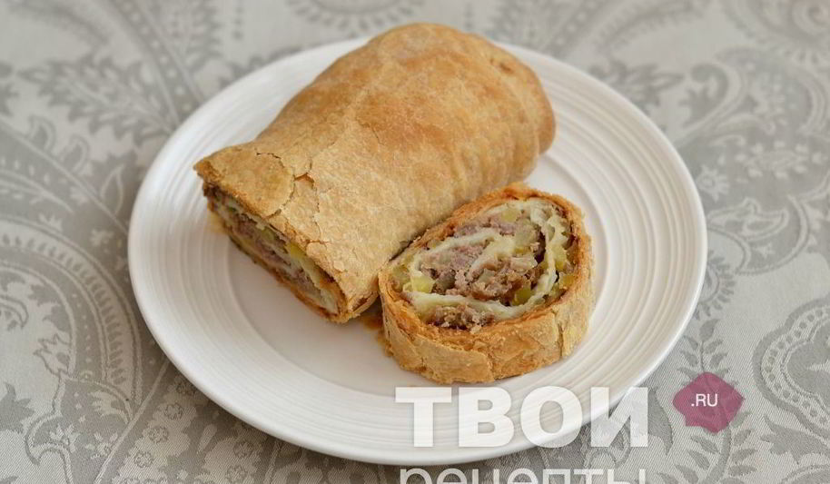 Рецепт штруделя с мясом