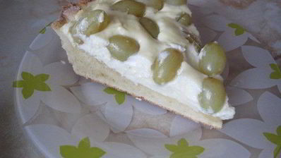 творожник с виноградом