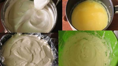 бисквитный торт с ежевикой и мятным кремом шибуст