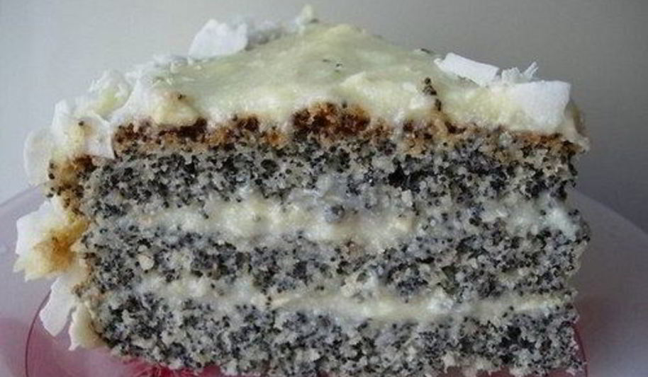 Рецепт макового торта с кокосовой стружкой в мультиварке