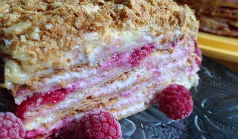 Рецепт малинового наполеона