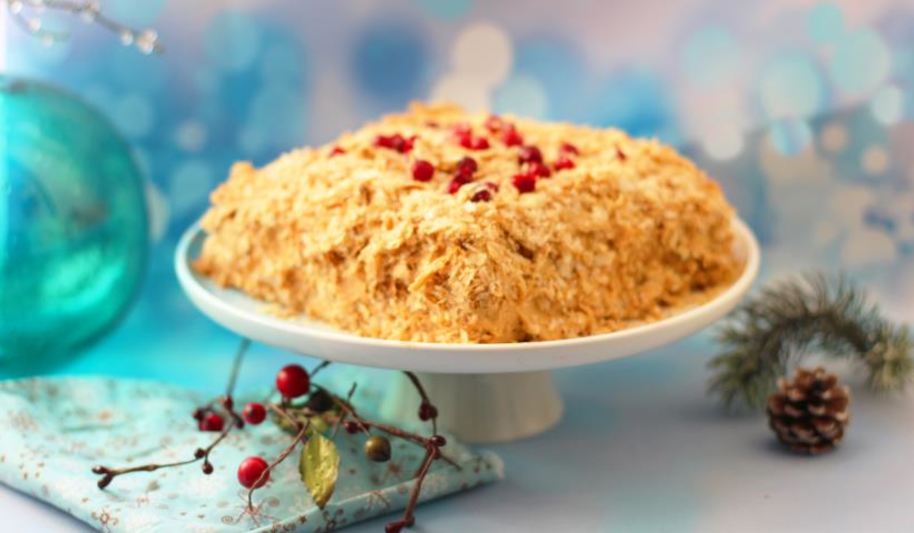 Рецепт наполеона с заварным кремом и брусникой