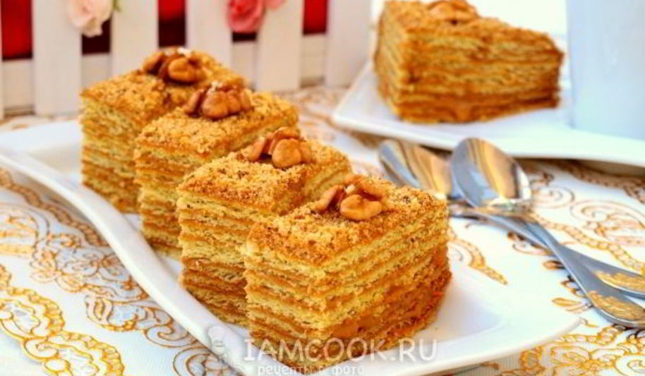 Рецепт торта медовик с вареной сгущенкой