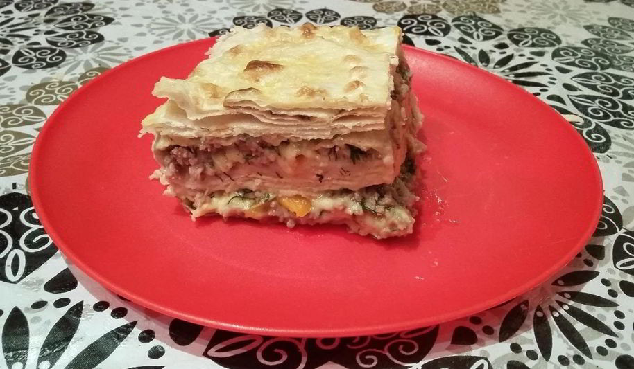 Рецепт яично-мясного тортик со вкусом шавермы