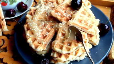 овсяные вафли с кунжутом