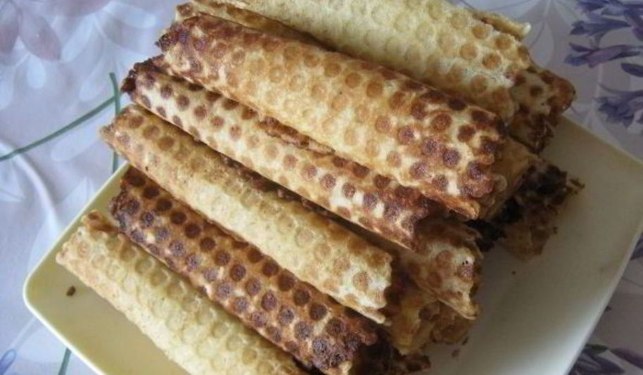 Рецепт вафельных трубочек со сгущенкой