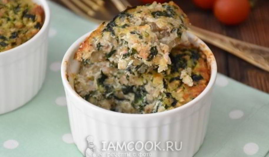 Рецепт гречневой запеканки с рикоттой и шпинатом
