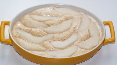 грушевая запеканка c фундуком