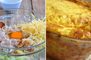 Кабачковая запеканка с курицей и сыром