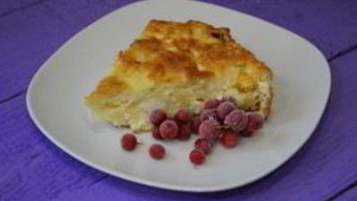 пышная творожная запеканка с яблоками