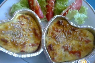 Творожные мини-запеканки с сыром и овощами