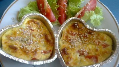 творожные мини-запеканки с сыром и овощами